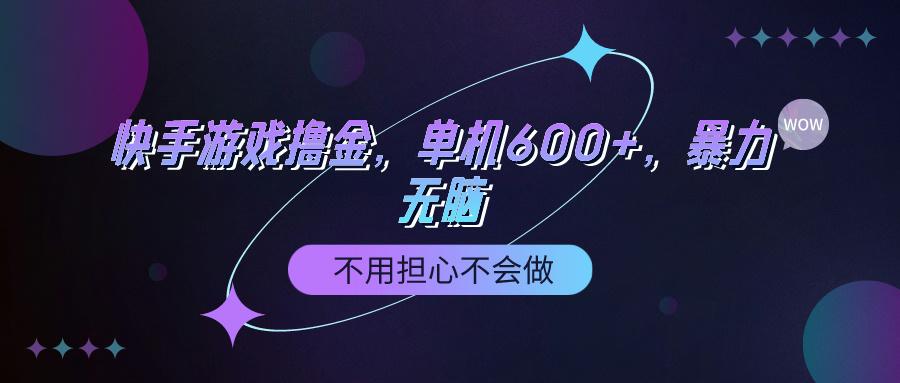 (9491期)快手游戏100%转化撸金，单机600+，不用担心不会做-鼎誉项目网