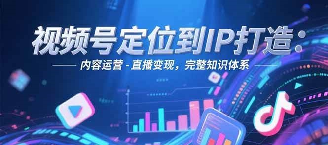 视频号定位到IP打造:账号搭建-内容运营-直播变现,完整知识体系-鼎誉项目网