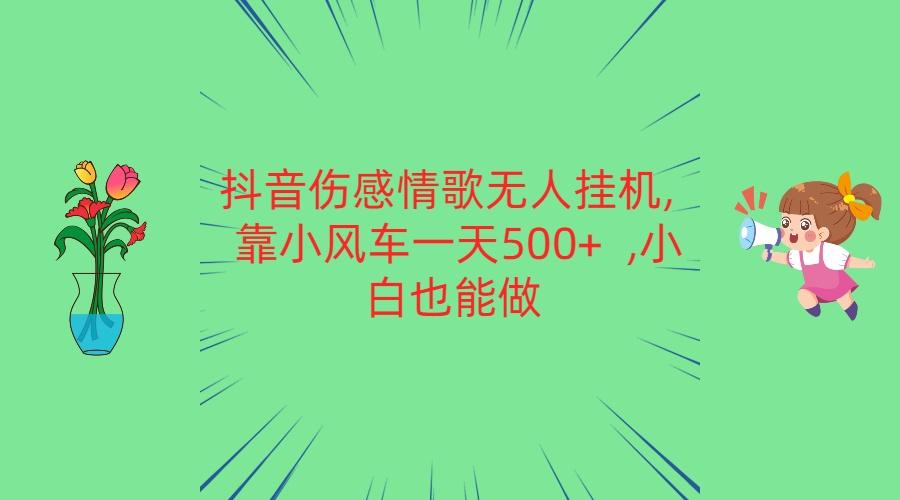 抖音伤感情歌无人挂机 靠小风车一天500+ 小白也能做-鼎誉项目网