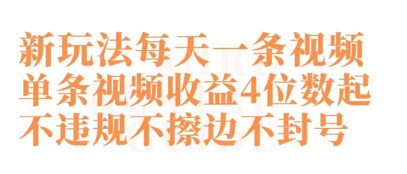 快手新玩法每天一条视频单条视频收益4位数起不违规不擦边不封号【揭秘】-鼎誉项目网