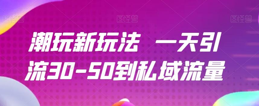 潮玩新玩法一天引流30-50到私域流量-鼎誉项目网