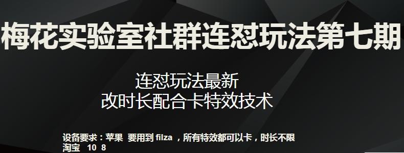 梅花实验室社群连怼玩法第七期，连怼玩法最新，改时长配合卡特效技术-鼎誉项目网