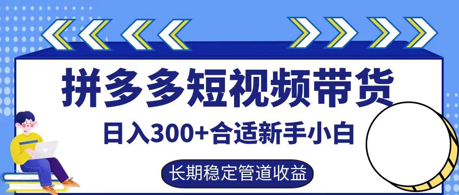 拼多多短视频带货日入300+，实操账户展示看就能学会-鼎誉项目网