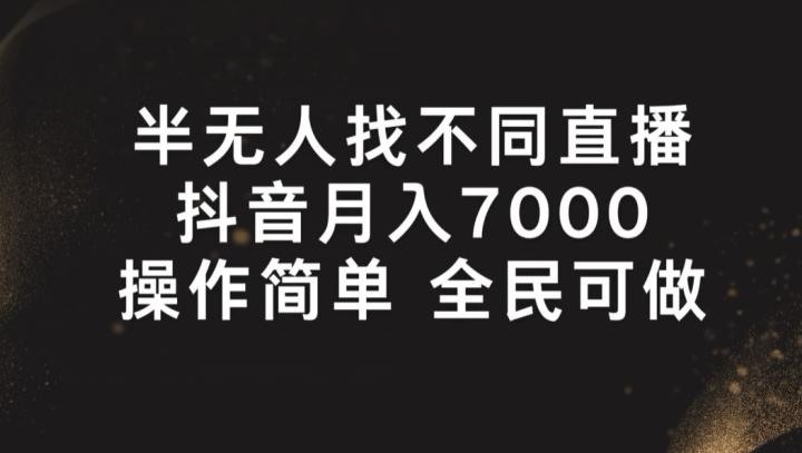 半无人找不同直播，月入7000+，操作简单 全民可做【揭秘】-鼎誉项目网