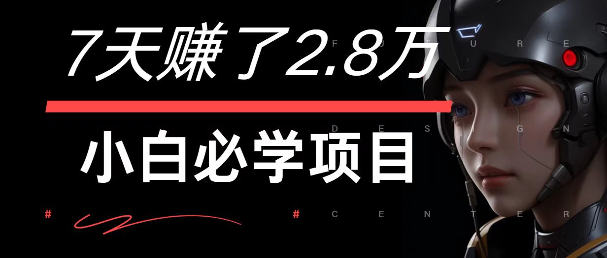 7天赚了2.8万！每单利润最少500+，轻松月入7万+小白有手就行-鼎誉项目网