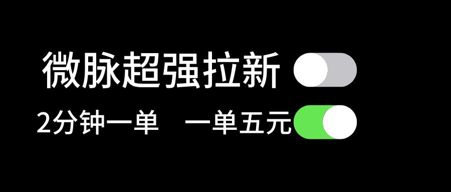 微脉超强拉新， 两分钟1单， 一单利润5块，适合小白-鼎誉项目网