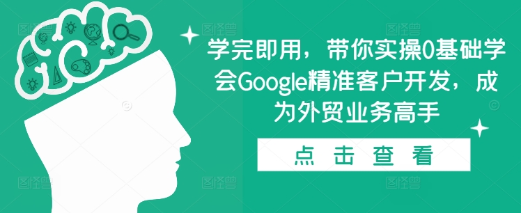 学完即用，带你实操0基础学会Google精准客户开发，成为外贸业务高手-鼎誉项目网