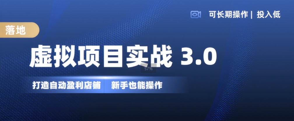 虚拟项目实战3.0，打造自动盈利店铺，可长期操作投入低，新手也能操作-鼎誉项目网