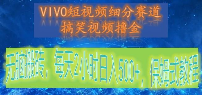 VIVO短视频细分赛道,搞笑视频撸金,无脑搬砖,每天2小时日入500+,保姆式教程-鼎誉项目网