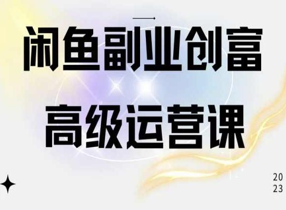闲鱼电商运营高级课程，一部手机学会闲鱼开店赚钱-鼎誉项目网