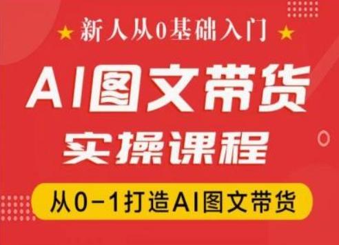新人从0基础入门，抖音AI图文带货实操课程，从0-1打造AI图文带货-鼎誉项目网
