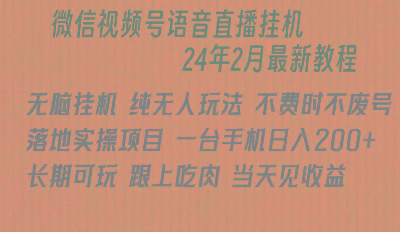 微信直播无脑挂机落地实操项目，单日躺赚收益200+-鼎誉项目网