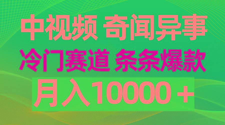 (9627期)中视频奇闻异事，冷门赛道条条爆款，月入10000＋-鼎誉项目网