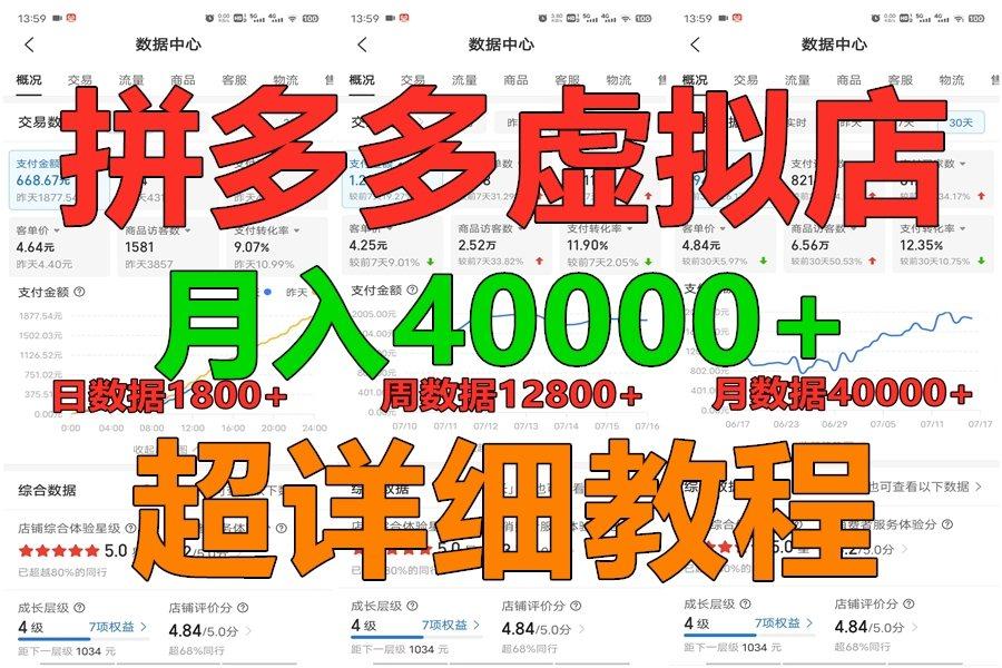 拼多多虚拟电商训练营月入40000+，全网最详细，你做你也行，暴利稳定长久-鼎誉项目网