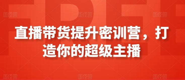 直播带货提升密训营，打造你的超级主播-鼎誉项目网