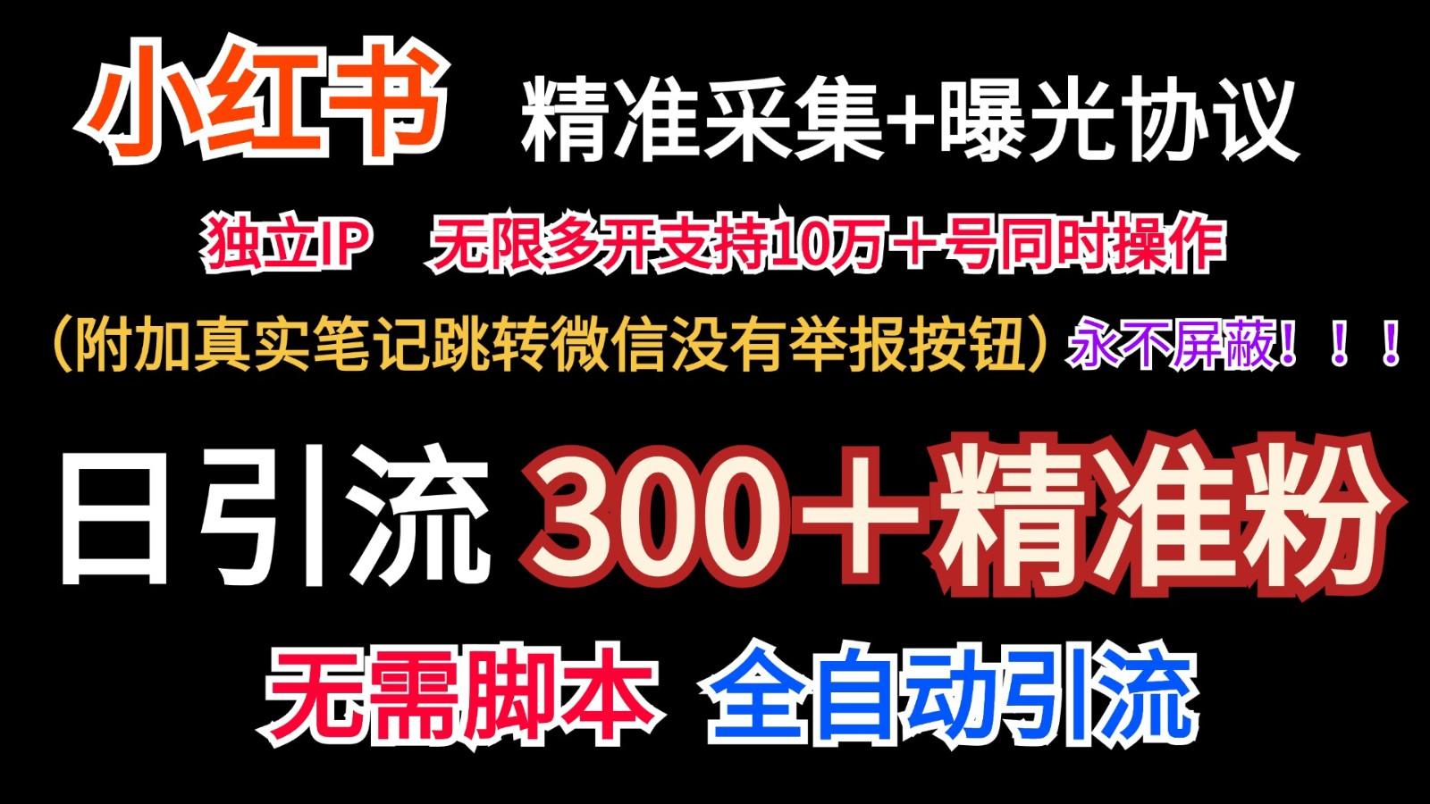 小红薯精准采集＋无限曝光＋真实笔记跳转微信，永不屏蔽(日引300＋精准粉)-鼎誉项目网