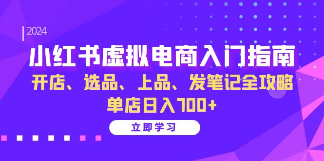 小红书虚拟电商入门指南:开店、选品、上品、发笔记全攻略 单店日入700+(更新)-鼎誉项目网