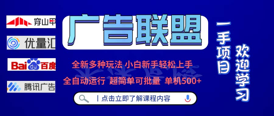 广告联盟 全新多种玩法 单机500+  全自动运行  可批量运行-鼎誉项目网