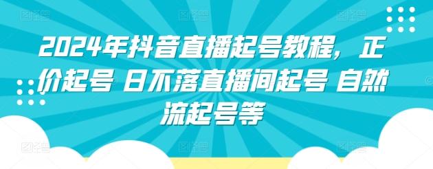 2024年抖音直播起号教程，正价起号 日不落直播间起号 自然流起号等-鼎誉项目网