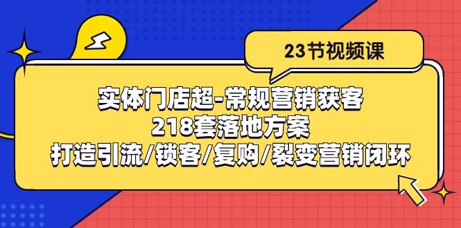 实体门店超-常规营销获客：218套落地方案/打造引流/锁客/复购/裂变营销-鼎誉项目网