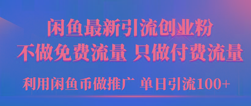 (9584期)2024年闲鱼币推广引流创业粉，不做免费流量，只做付费流量，单日引流100+-鼎誉项目网