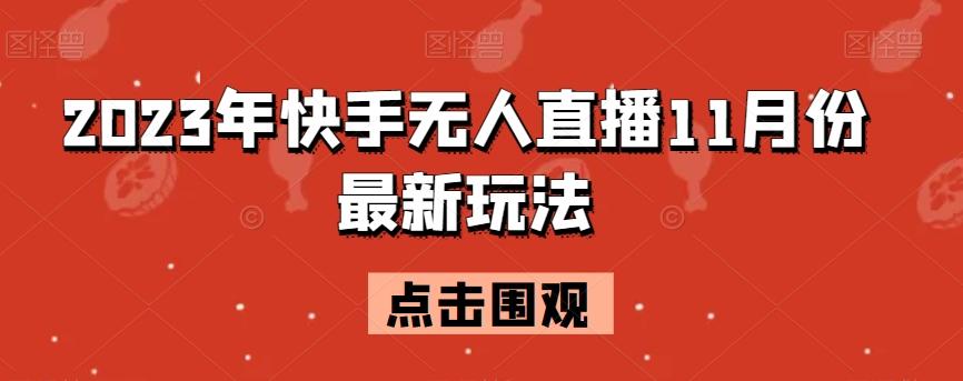 2023年快手无人直播11月份最新玩法-鼎誉项目网